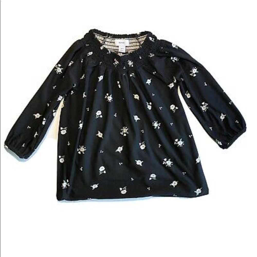 Old Navy Black Floral Top Girls